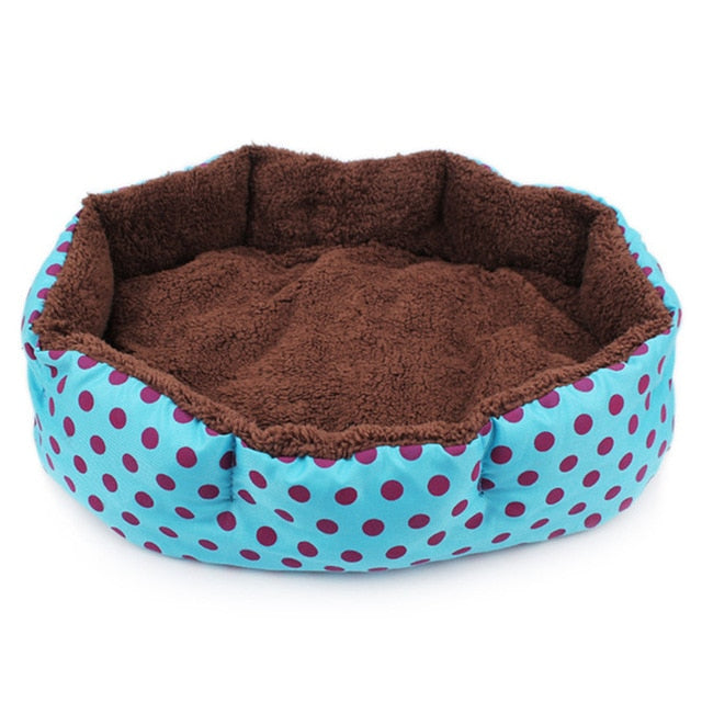 Soft Wool Point Design Pet Nest With Removable Mats Octagonal Shape Kennel Cat Dog Sofa Bed
