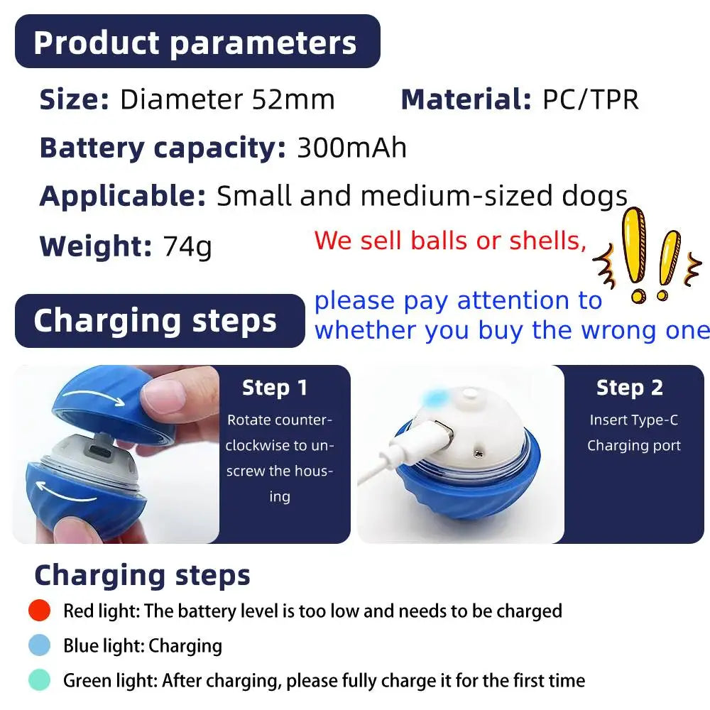 Smart Dog Toy Ball - For Small and Medium-sized Dogs, Cats