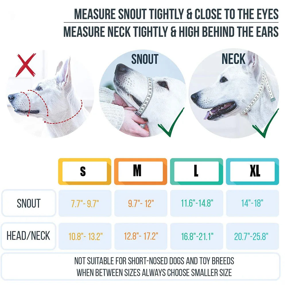 Nylon Reflective Dog Muzzle with Leash