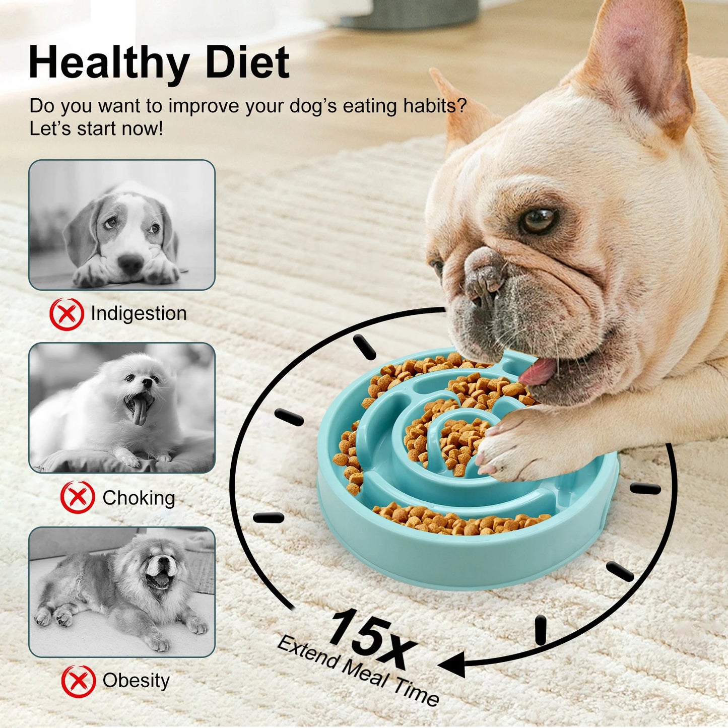 Maze-Style Slow Feeder Bowl For Pets