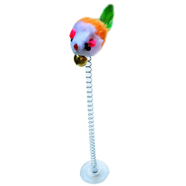Interactive Toy Stick Feather Wand With Small Bell Mouse Cage