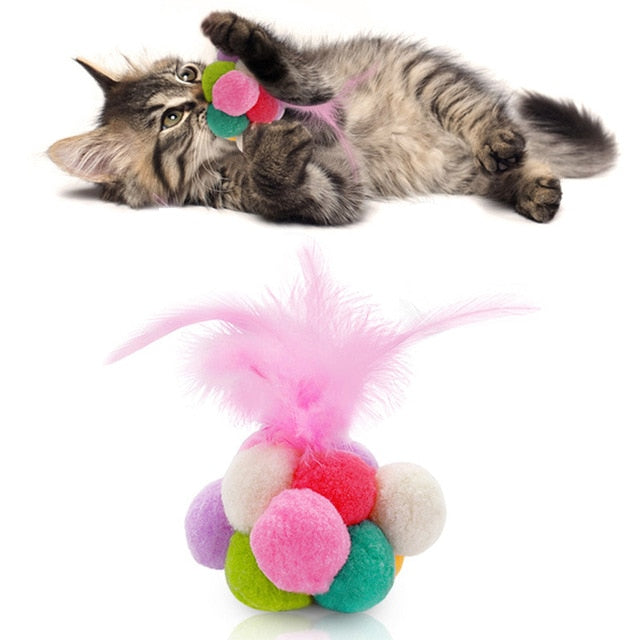 1 Piece Creative Cute Plush Ball Faux Feather Bell