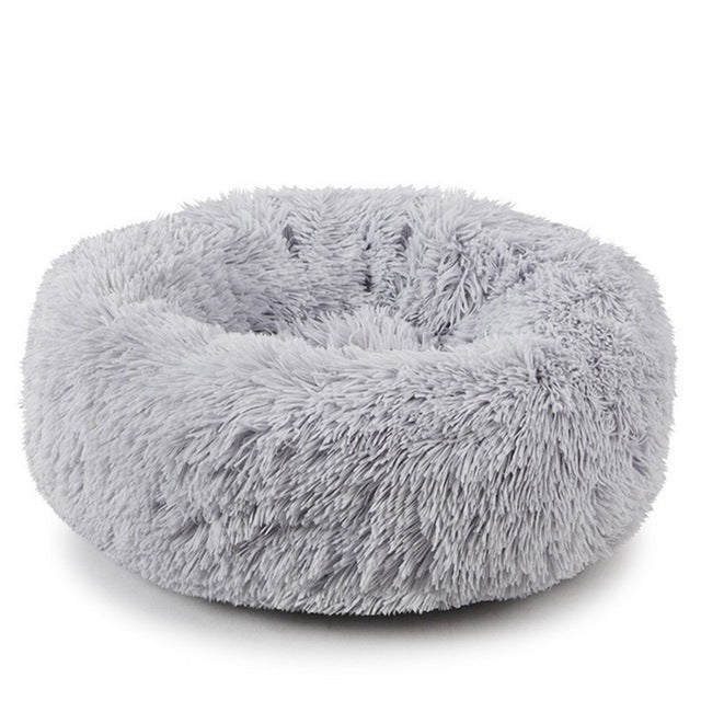 Fleece Pet Lounger Soft Plush Round Pet Bed
