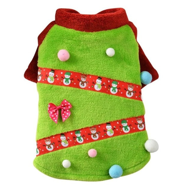Snowman Stripe Puppy Dog Jacket Coat