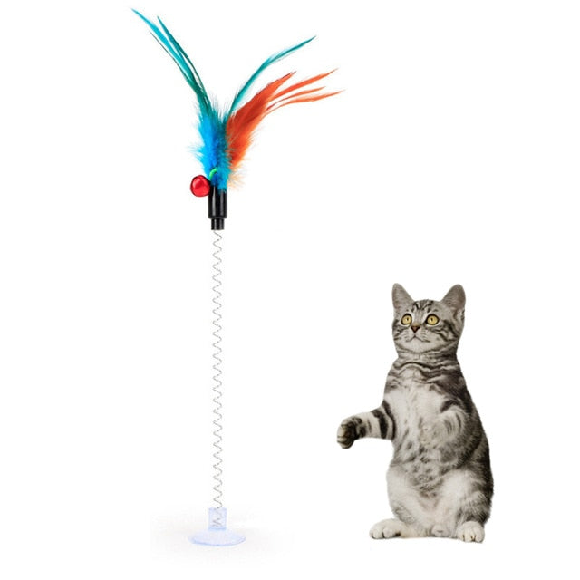 1 Pieces Interactive Suction Feather Wand Cat