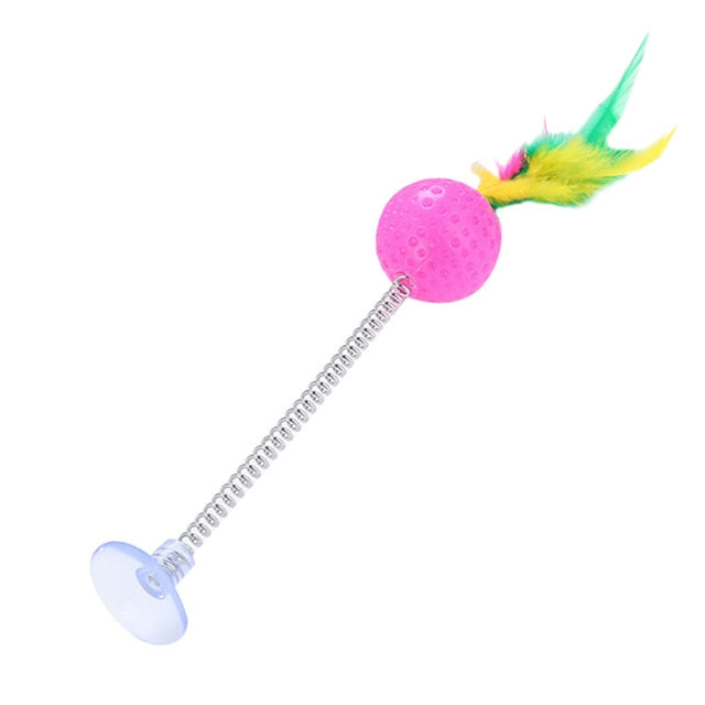 1 Pieces Interactive Suction Feather Wand Cat