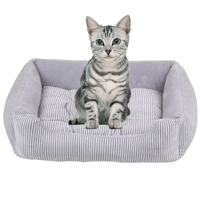 Solid Color Plush Cushion Dogs Removable Mattress Bed