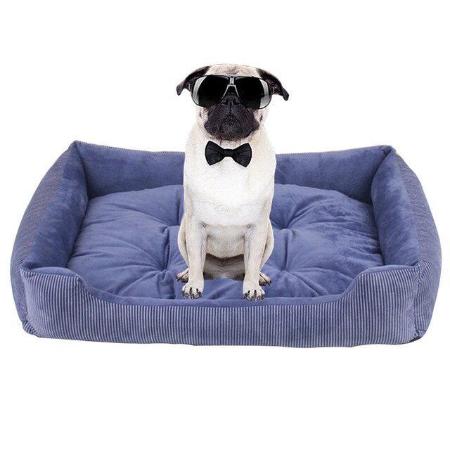 Solid Color Plush Cushion Dogs Removable Mattress Bed