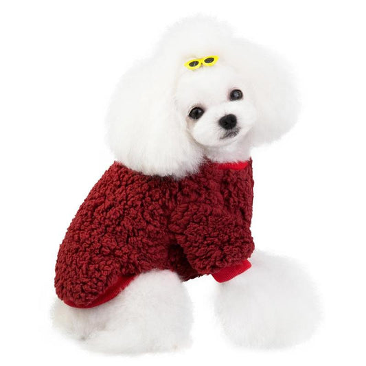 Soft Letter Lamb Velvet Simplicity Thickened Coat for Cats and Dogs