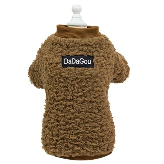 Soft Letter Lamb Velvet Simplicity Thickened Coat for Cats and Dogs