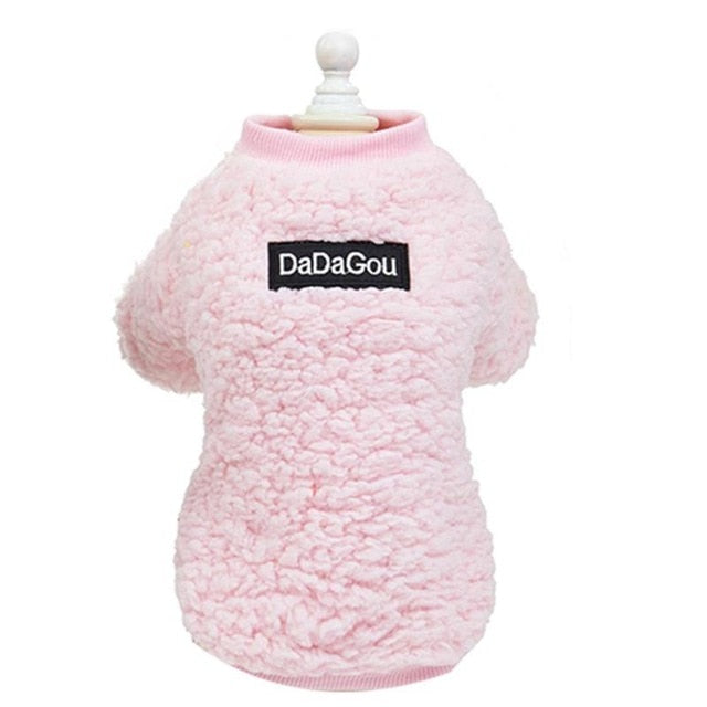 Soft Letter Lamb Velvet Simplicity Thickened Coat for Cats and Dogs