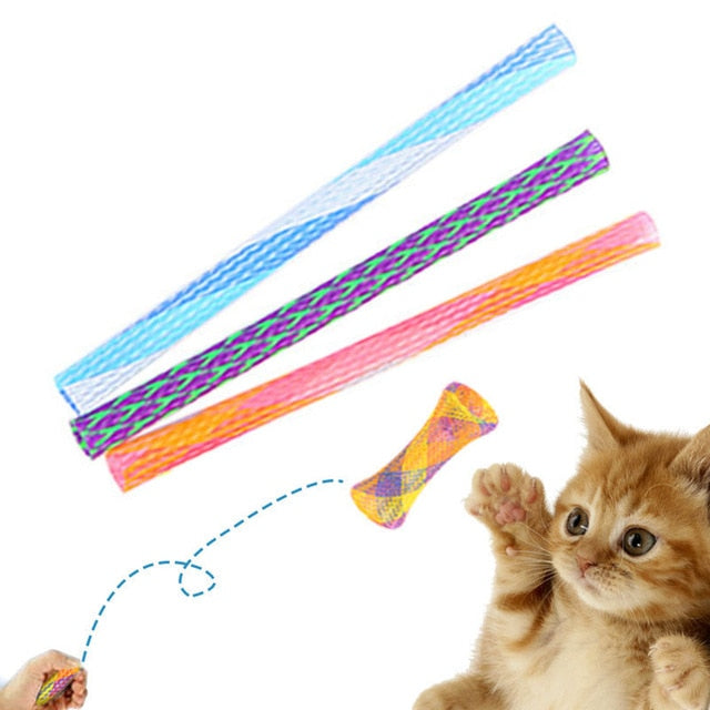 Folding Spring Shape Cat Bouncing Toy