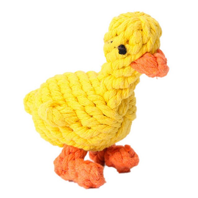 Rope Toy Weaving Duck Shape Bite-Resistant Dog Teething Toy