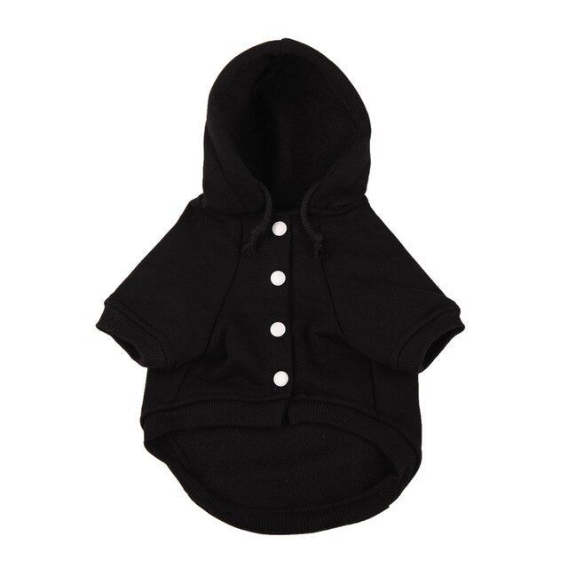 Small Dog Clothes Cute Fleece Pocket Cartoon Solid Hoodie