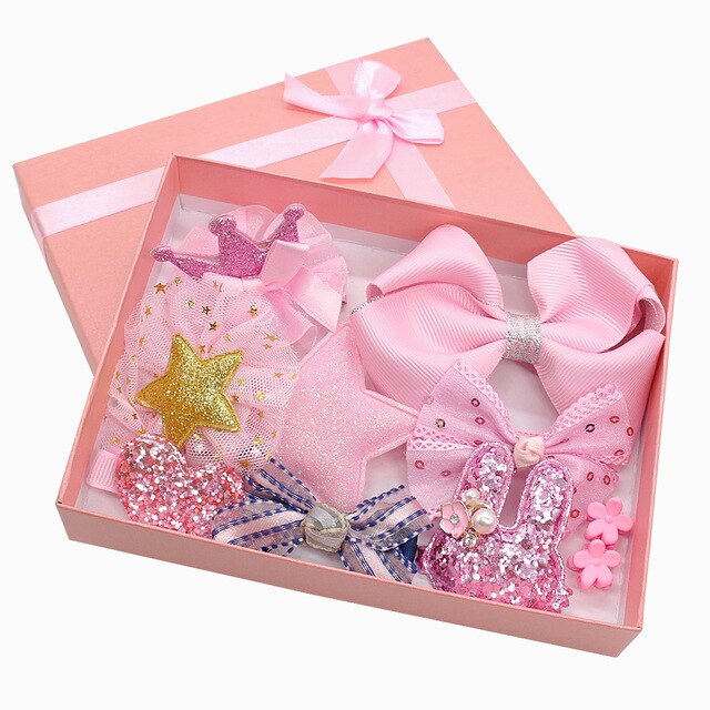 9 Pieces Dog Pink Hair Clips