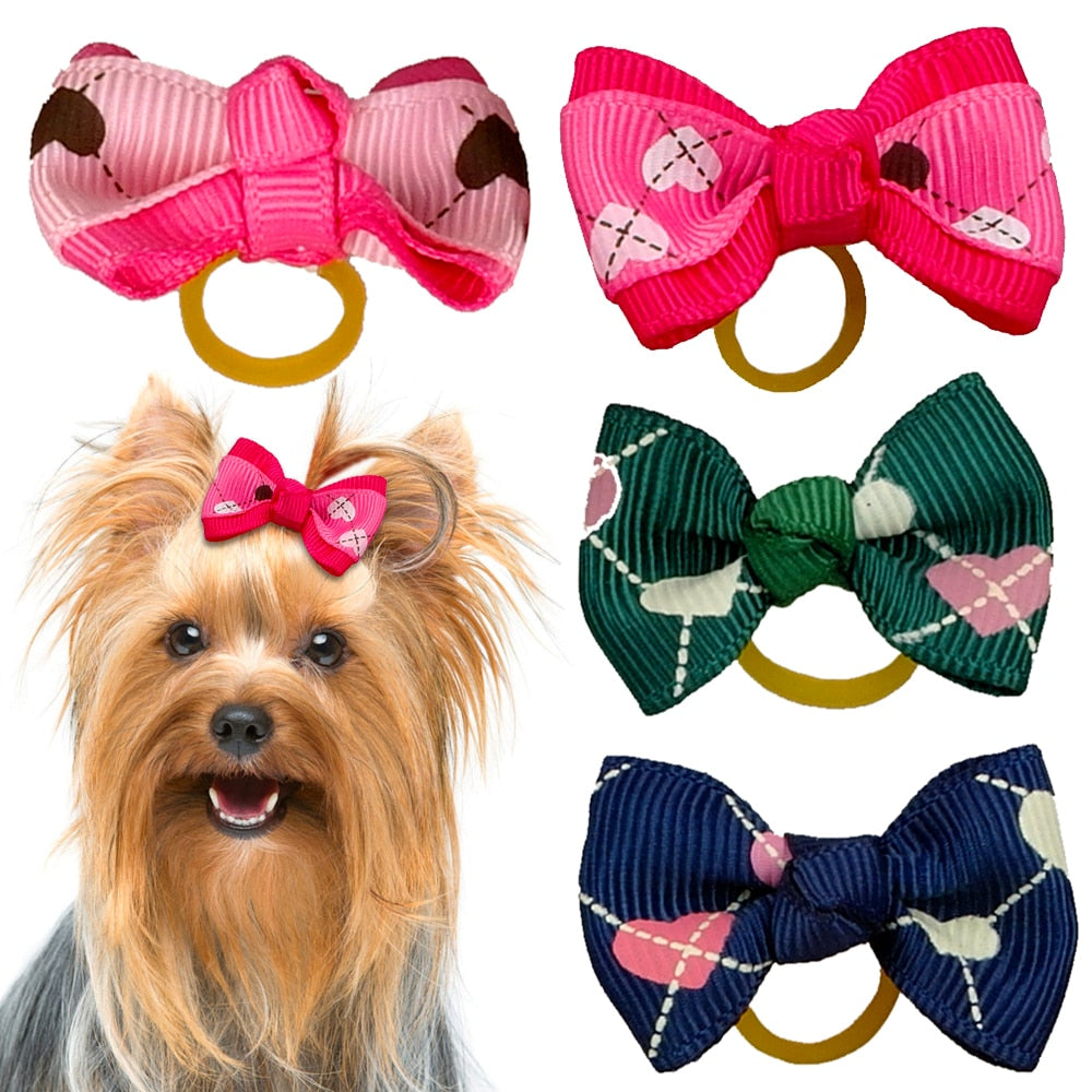 50/100 Pieces Bowknot Dog Hair Bows