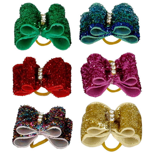 20/50/100 pieces Colorful Shinning Dog Hair Bows