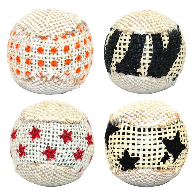 4 Pieces/Set Canvas Cat Ball Toy