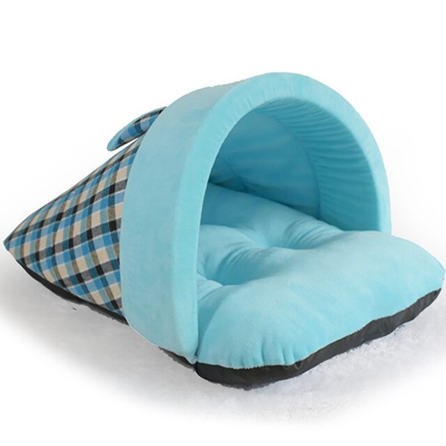 Pet Bed Creative Slipper Design Grids Soft Plush Pet Nest Bed
